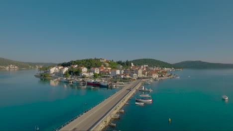 Aerial-over-an-island-connected-with-road-in-Croatia-1