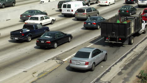 Traffic-moves-slowly-along-a-busy-freeway-in-Los-Angeles-6