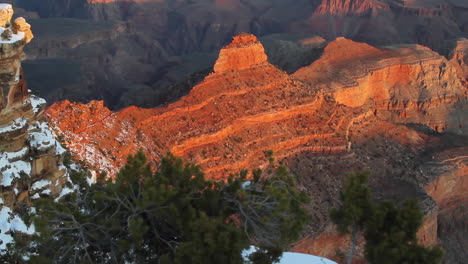 A-Slow-Tilt-Up-To-The-Grand-Canyon-Rim-At-Sunset-Or-Sunrise