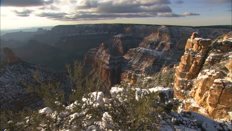 A-Panning-Shot-Of-The-Grand-Canyon-In-Winter