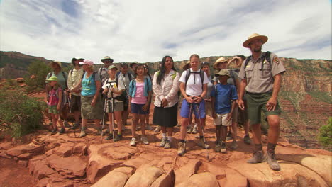 A-National-Park-Ranger-Leads-A-School-Tour-Of-The-Grand-Canyon