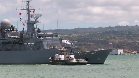 A-French-Navy-Vessel-Frigate-Arrives-In-Hawaii
