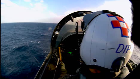 Pov-Shot-Of-A-Fighter-Jet-Taking-Off-From-An-Aircraft-Carrier