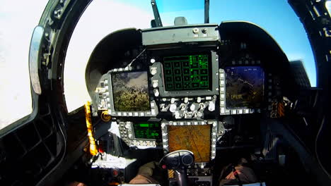 Pov-Shots-From-The-Cockpit-Of-A-Fighter-Plane-Includes-Instrument-Controls