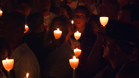 A-Candlelight-Vigil-Is-Held-For-A-Fallen-Police-Officer