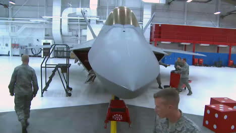 The-F22-Raptor-Is-Maintained-In-Its-Hangar