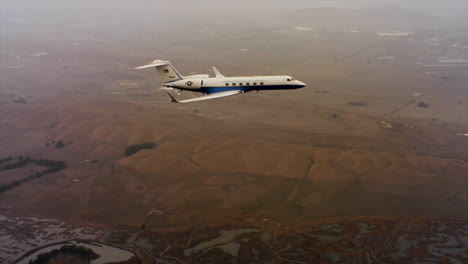 Aerials-Of-The-Us-Air-Force-Air-Mobility-Command-C37-Executive-Us-Government-Jet-In-Flight