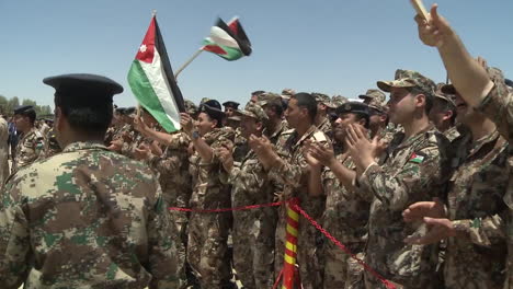 Crowds-Of-Jordanian-Air-Force-Military-Personnel-Cheer-For-The-Camera-1