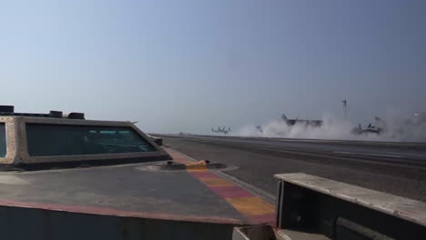 Various-Jet-Aircraft-Take-Off-From-The-Deck-Of-An-Aircraft-Carrier
