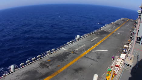 Time-Lapse-Shot-Of-The-Deck-Of-An-Aircraft-Carrier