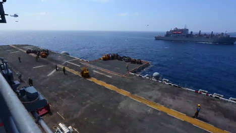 Time-Lapse-Shot-From-The-Deck-Of-An-Aircraft-Carrier-Of-A-Supply-Ship-Beside-1