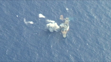 Aerial-Of-The-Bombing-Of-A-Warship-At-Sea
