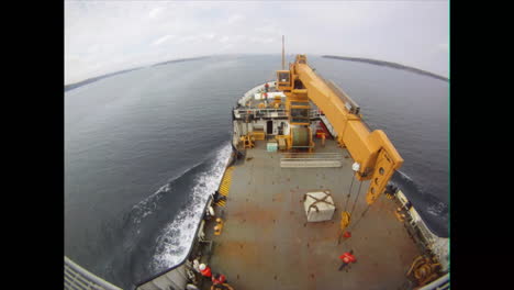 Time-Lapse-Footage-Of-A-Coast-Guard-Cutter-Mooring-In-Halifax-Canada