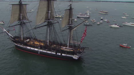 Aerial-Over-The-Tall-Ship-Uss-Constitution-In-Boston-Harbor-1