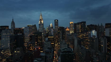 Manhattan-Zeitraffer-In-Die-Nacht