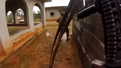 Pov-Go-Pro-Style-Shot-Of-Marines-On-A-Mission-To-Invade-A-Simulated-Terrorist-Compound-3