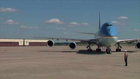 Air-Force-One-Taxis-In-After-A-Landing-At-Whiteman-Air-Force-Base-Missouri