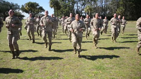 Female-Soldiers-In-Basic-Training-Do-Exercises-On-An-Outdoor-Field