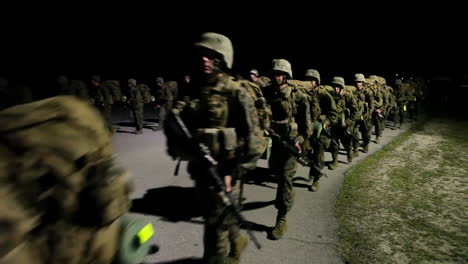 Marines-In-Training-Go-On-A-Nighttime-March-1