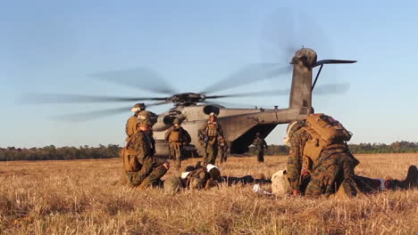 American-Wounded-Undergo-Transportation-To-A-Field-Hospital-By-Helicopter-During-Simulated-Battle-6