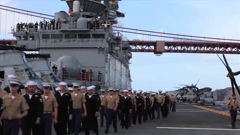 Marines-And-Sailors-Man-The-Rails-As-They-Enter-San-Francisco-Harbor