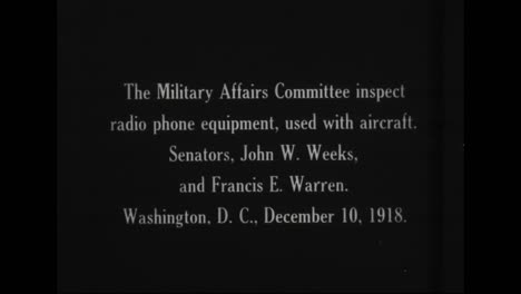The-Military-Affairs-Committee-Inspects-Radio-Teléfono-Equipment-Senators-John-Weeks-And-Francis-Warren