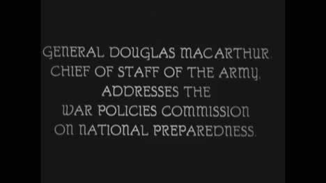 General-Douglas-Macarthur-Addresses-The-War-Policies-Commission-On-National-Preparedness-In-The-1930S