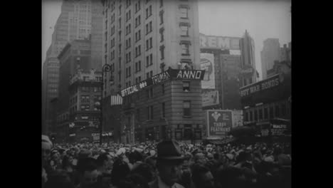 People-Celebrate-In-Times-Square-In-New-York-City-Following-Japans-Surrender-In-World-War-Two