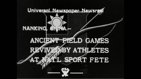Alte-Feldspiele-Und-Sportarten-Werden-1933-Von-Chinesischen-Sportlern-Wiederbelebt