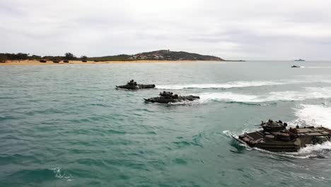 Armed-Forces-From-The-United-States-Australia-United-Kingdom-And-Japan-Commence-An-Amphibious-Beach-Assault-Exercise-At-King'S-Beach-In-Bowen-Queensland-July-22-2019