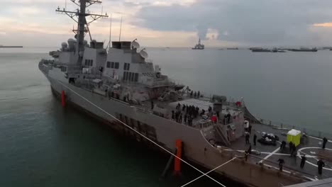Timelapse-Video-Showing-The-Arleigh-Burkeclass-Destroyer-Uss-John-S-Mccain-(Ddg-56)-Being-Moved-In-Preparation-For-On-Load-To-The-Heavy-Lift-Vessel-Mv-Treasure-2017