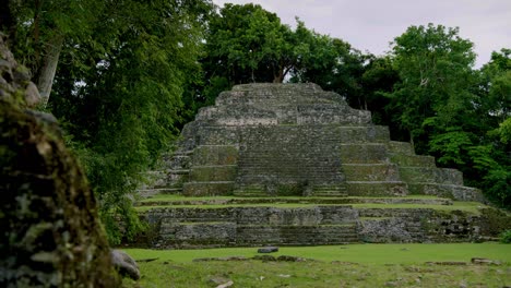 The-Lamanai-Mayan-ruins-of-Belize-are-seen-from-a-short-distance