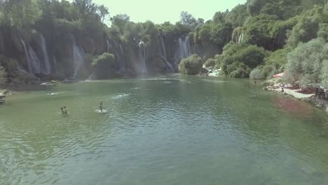 Drone-Aerial-Over-The-Kravice-Waterfalls-In-Bosnia-Eastern-Europe