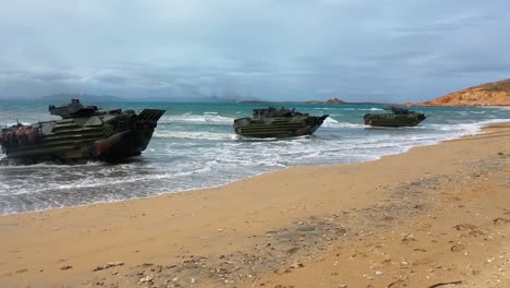 Forces-From-The-United-States-Australia-United-Kingdom-And-Japan-Commence-An-Amphibious-Beach-Assault-Talisman-Saber-At-King'S-Beach-In-Bowen-Queensland-July-22-2019