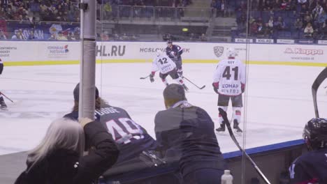 A-Professional-Hockey-Game-Is-Played-In-Bratislava-Slovakia