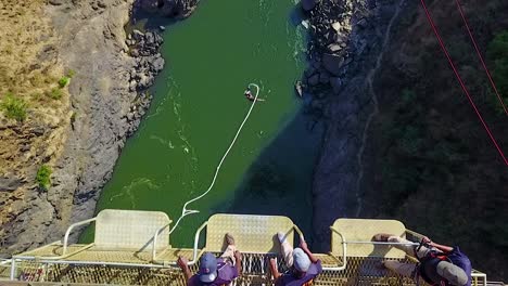 Incredible-Drone-Aerial-Of-A-Man-Bungee-Jump-Off-A-Bridge-In-Zambia-Zimbawbwe-Africa-1