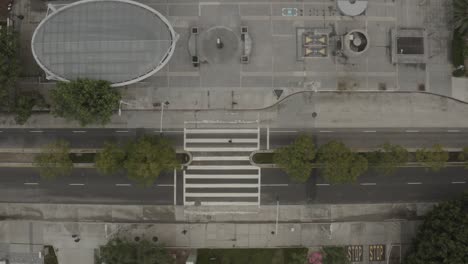 Aerial-Top-Down-Of-Empty-Abandoned-Streets-Of-Los-Angeles-During-Corona-Virus-Outbreak-Epidemic