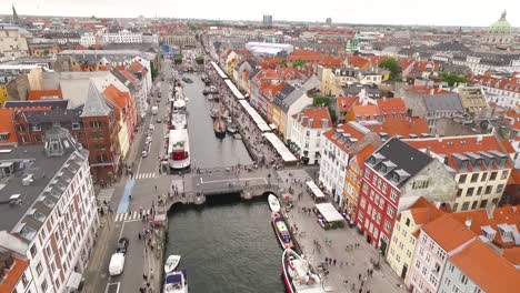 An-aerial-view-shows-the-Nyhavn-canal-in-Copenhagen-Denmark