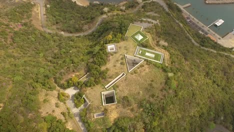 A-bird'seyeview-shows-the-Chichu-Art-Museum-on-Naoshima-Island-in-Japan