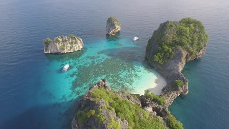 An-aerial-view-shows-boats-by-the-Koh-Haa-islands-of-Thailand-3
