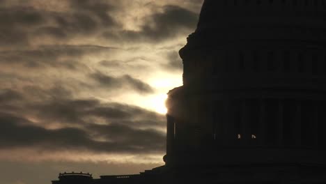 A-zoom-out-from-the-Capitol-Building-in-Washington-DC-in-silhouette