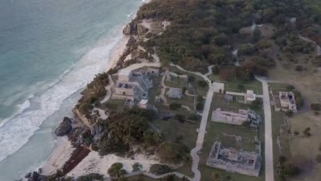 An-aerial-over-the-ruins-of--Tulum-region-Mexico-Yucatan-1
