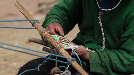 Pan-of-traditional-art-being-woven