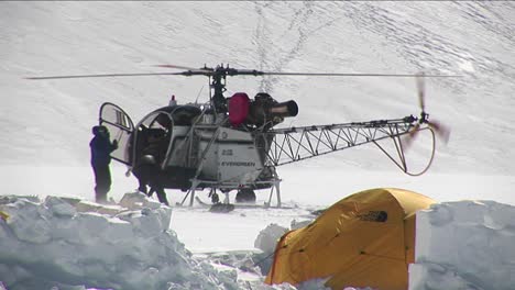 Helicopter--on-glacier