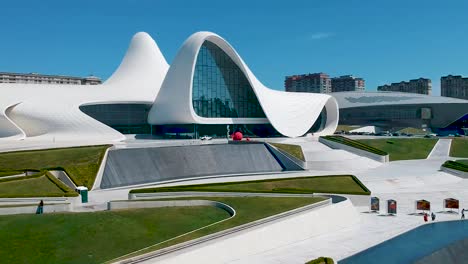 Aerial-of-Baku-capital-of-Azerbaijan-with-unique-architecture-of-Heydar-Aliyev-Center