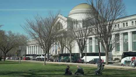 Establishing-shot-of-the-Smithsonian-Institute-museum-in-Washington-DC