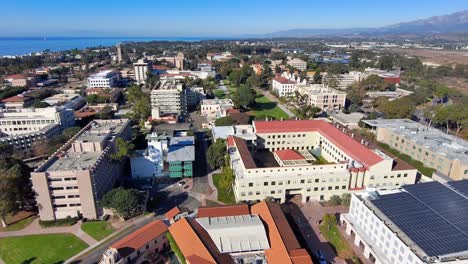 Aerial-of-the-University-of-California-Santa-Barbara-UCSB-college-campus-along-beach-and-lagoon-2