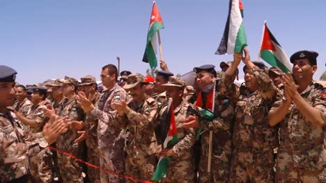 Crowds-Of-Jordanian-Air-Force-Military-Personnel-Cheer-For-The-Camera-4
