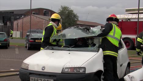 European-Firefighters-Practice-Responding-To-A-Car-Wreck-Rollover-Accident-8