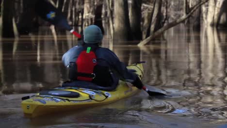 Various-Shots-Of-Kayakers-Paddling-Through-The-Congaree-National-Park-Wilderness-In-South-Carolina-4